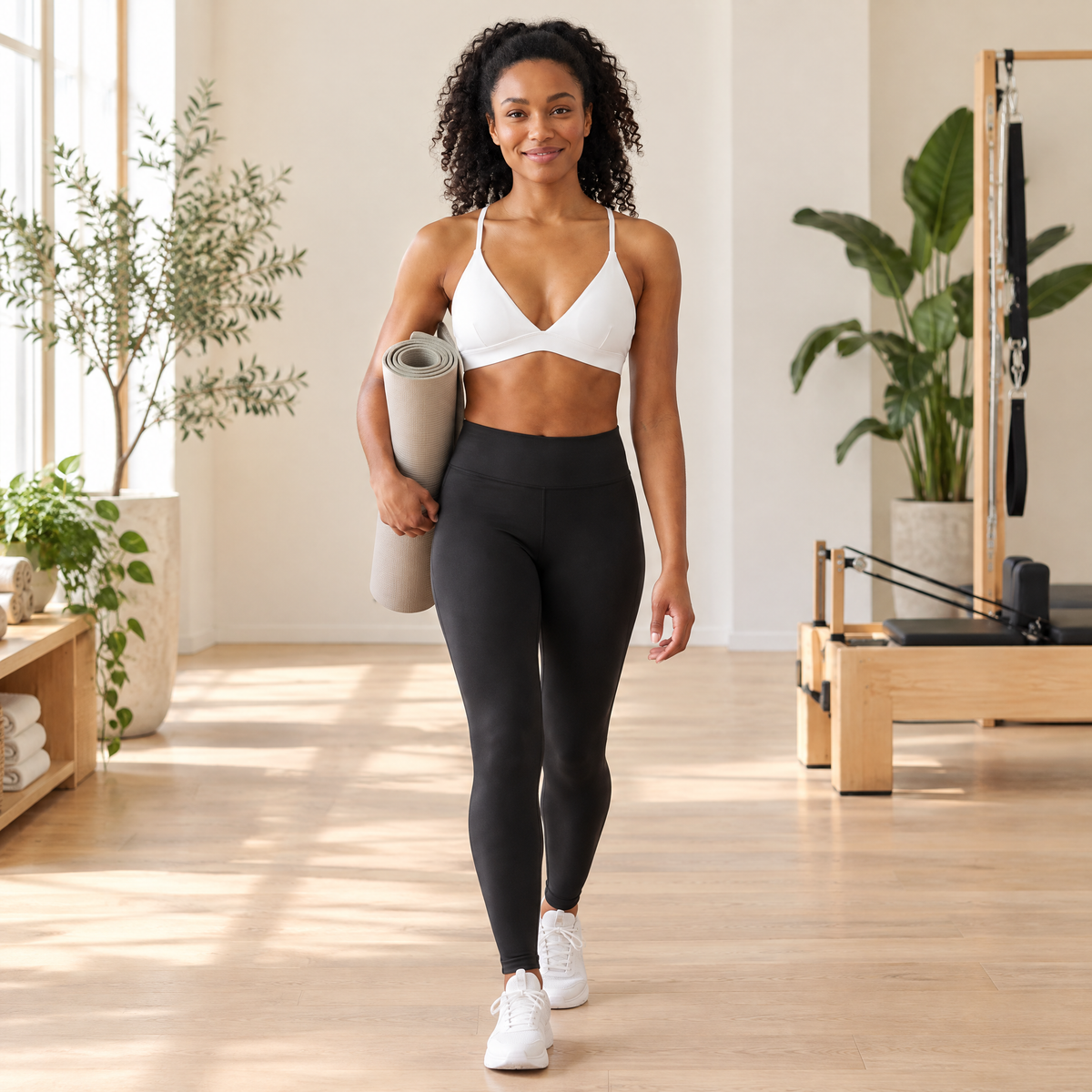 SculptForm V-Cross Performance Bra in White – Pilates studio